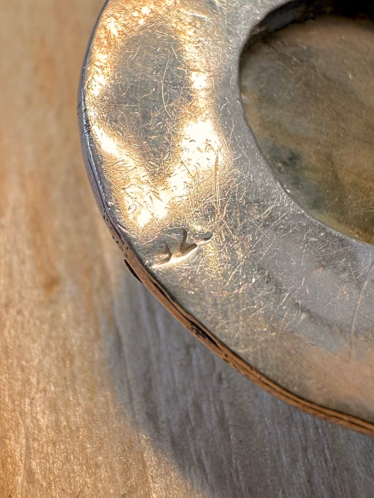 Vintage Labradorite Ornate Circle 925 Sterling Silver Pendant