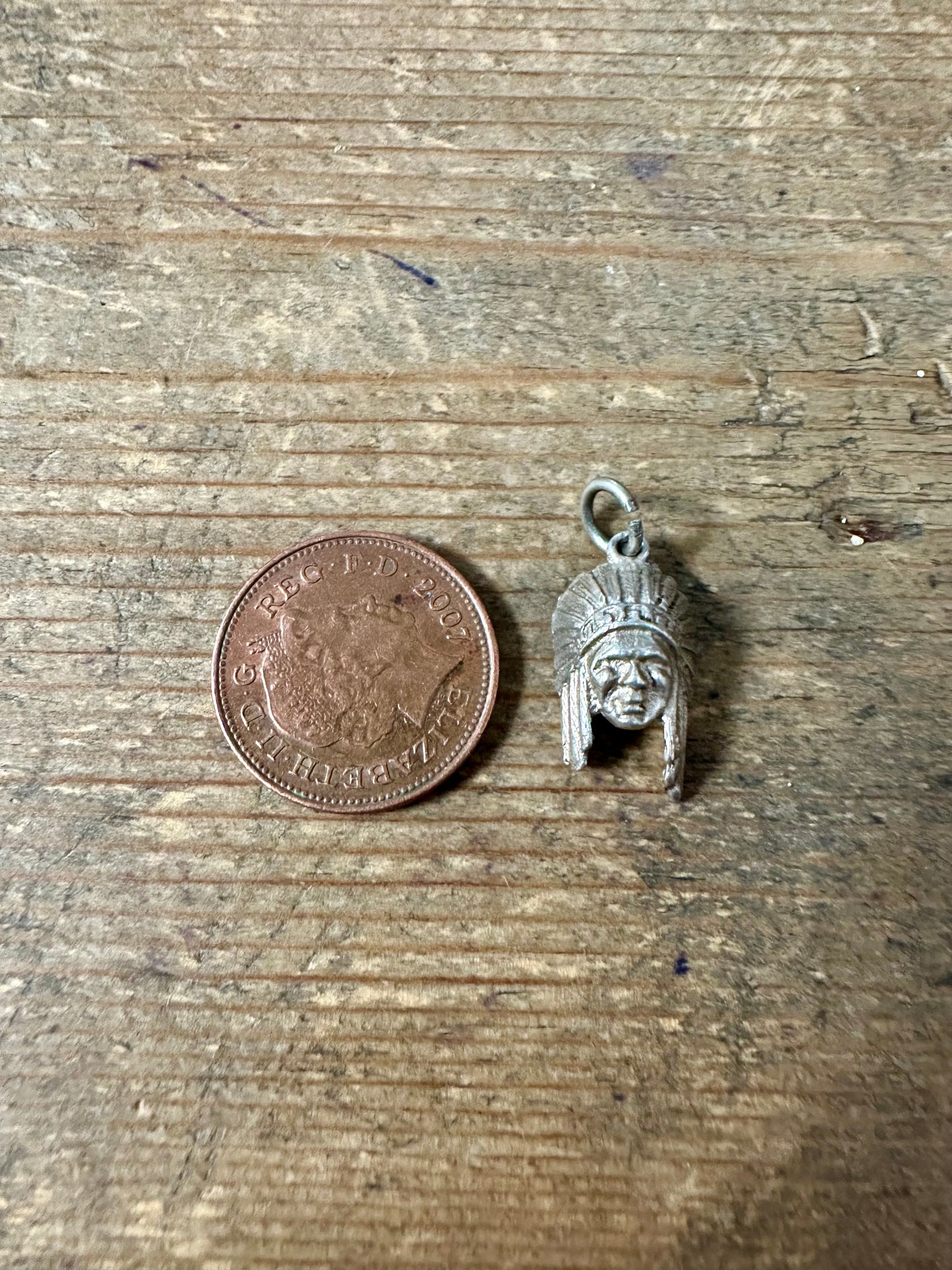 Vintage Native American 925 Silver Charm Pendant