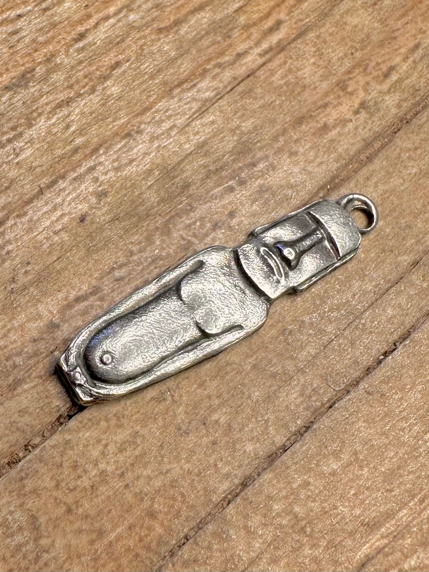 Vintage Norwegian EIK Easter Island Aku Aku 830 Silver Pendant