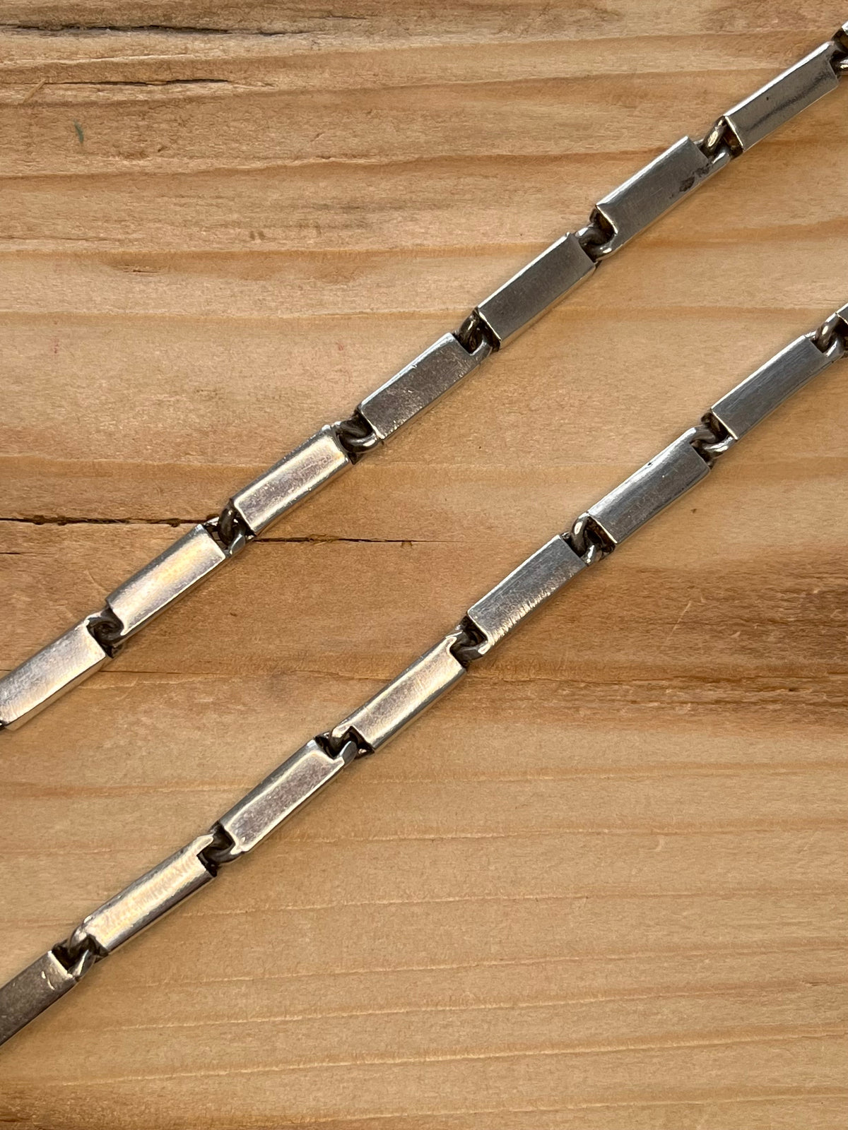 Modernist Bar Link 925 Sterling Silver 20.5 Inch Necklace