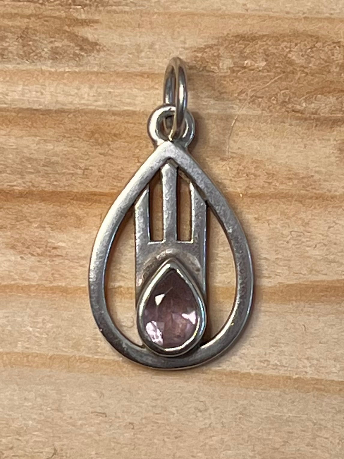 Amethyst Decorative Tear Shaped 925 Sterling Silver Pendant