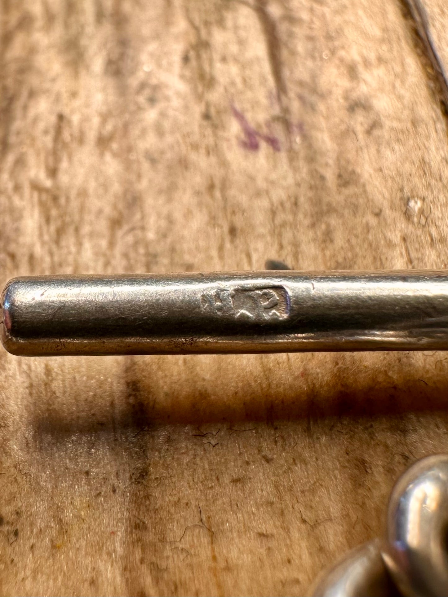 Antique 1907 Graduated Curb Chain T Bar Albert Clasp 925 Sterling Silver 8 inch Bracelet