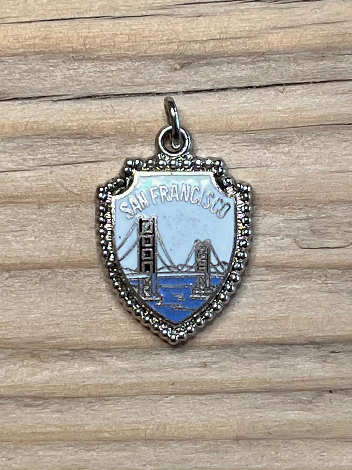 Golden Gate San Francisco Shield 925 Sterling Silver Pendant