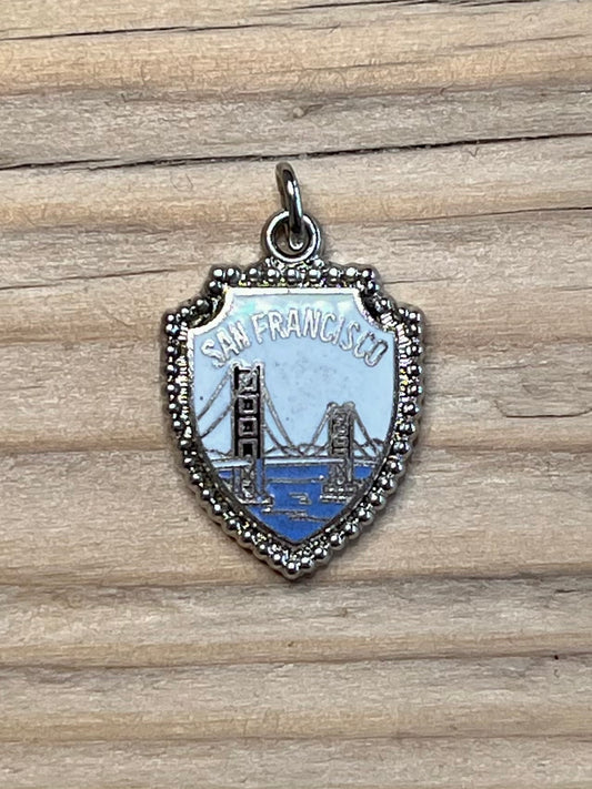 Golden Gate San Francisco Shield 925 Sterling Silver Pendant