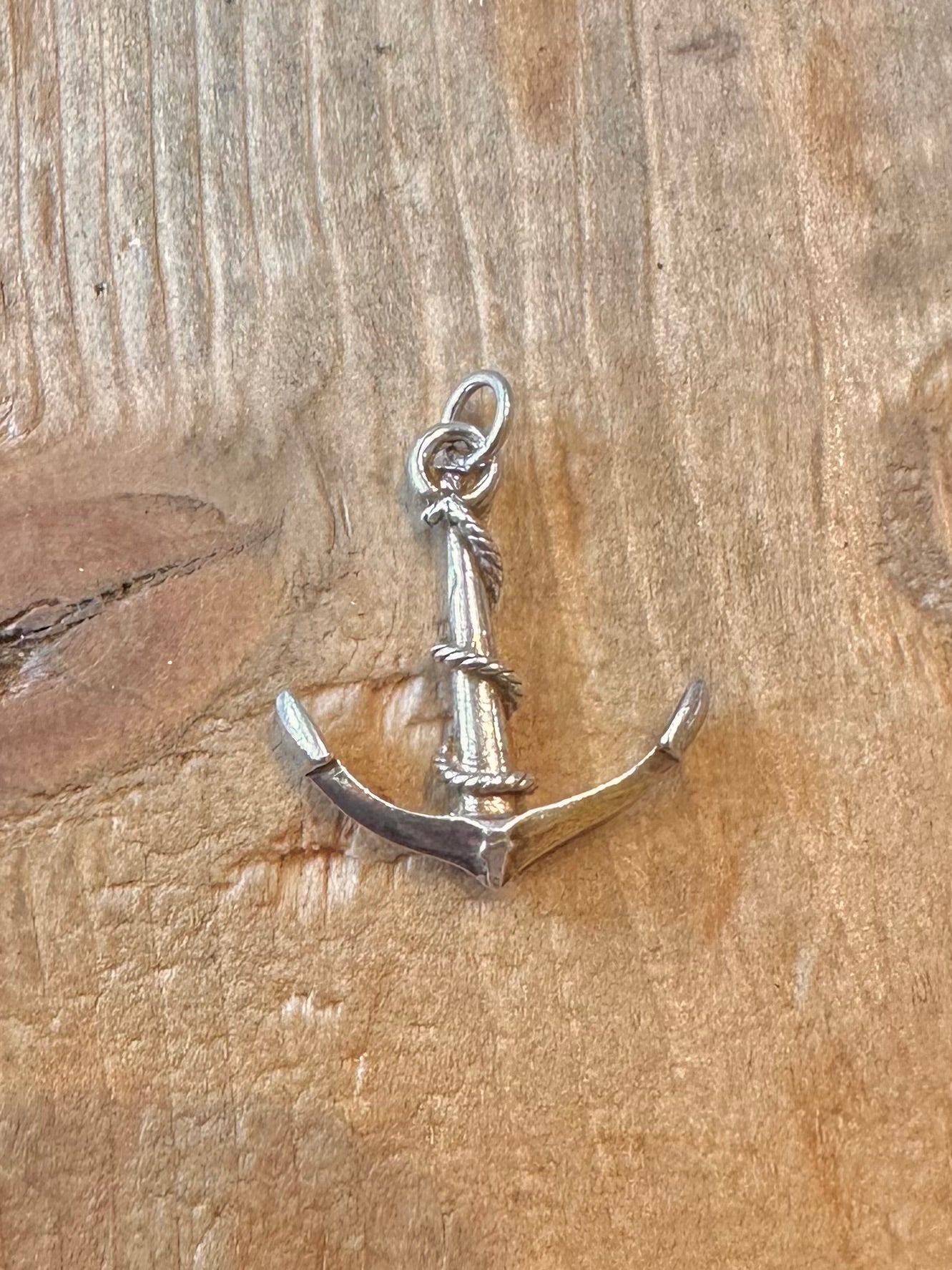 Anchor Rope Wrapped Around 925 Sterling Silver Pendant