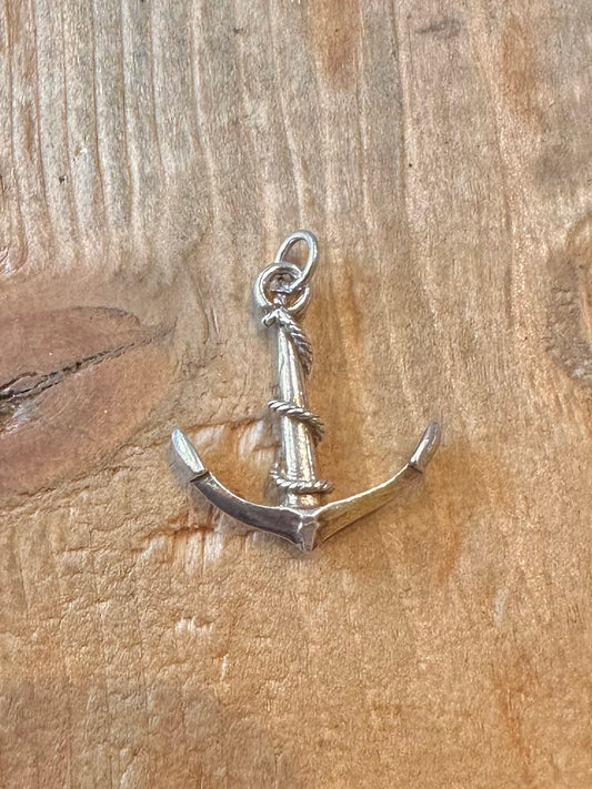 Anchor Rope Wrapped Around 925 Sterling Silver Pendant