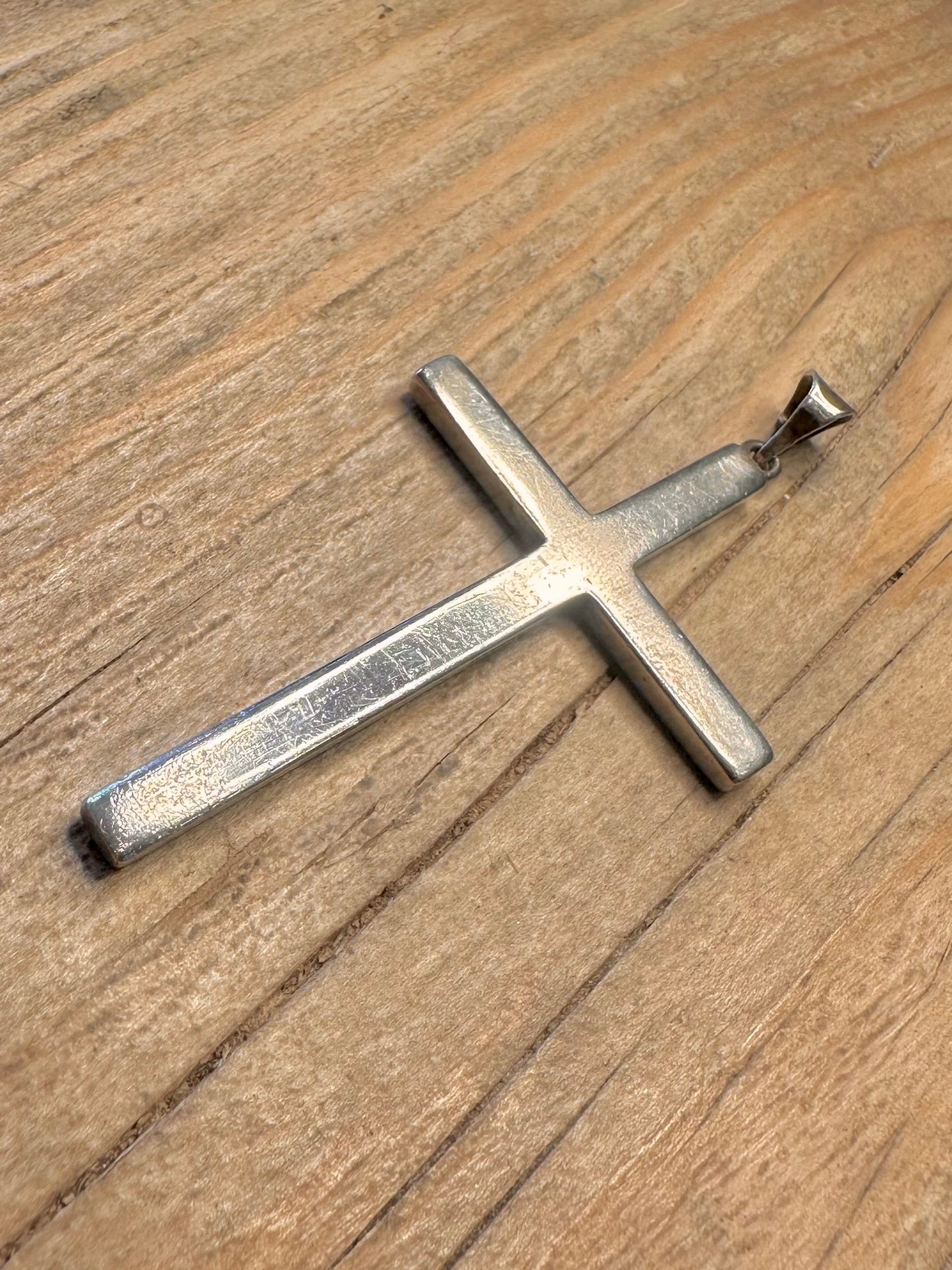 Vintage Solid Cross 925 Sterling Silver Pendant