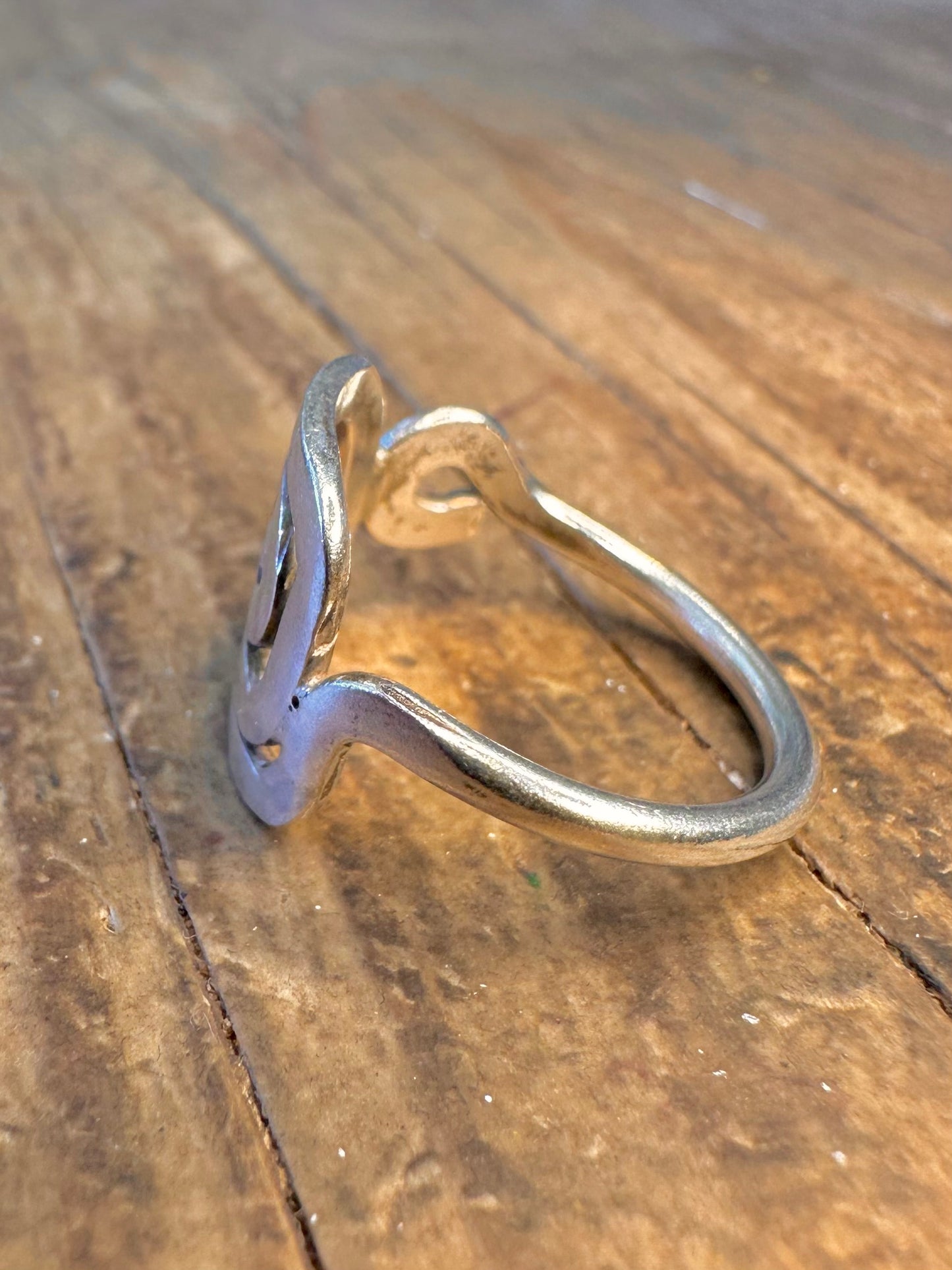 Square Swirl 925 Sterling Silver Size O1/2 Ring