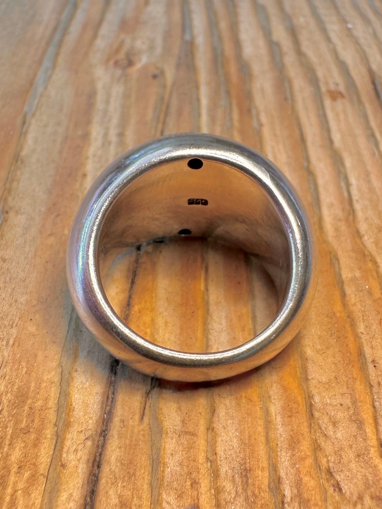 Modernist Dome Hollow 925 Sterling Silver Size O Ring