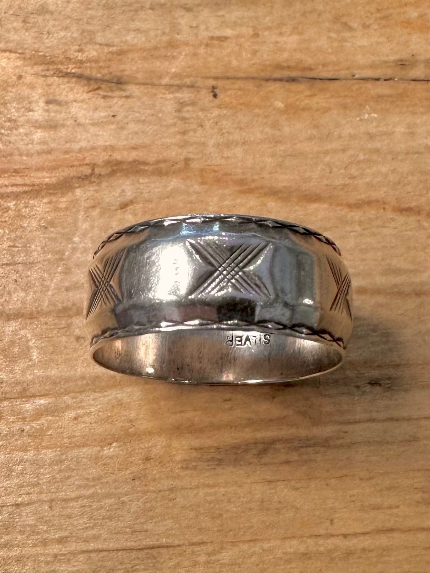 Vintage X Band 925 Silver Size N1/2 Ring