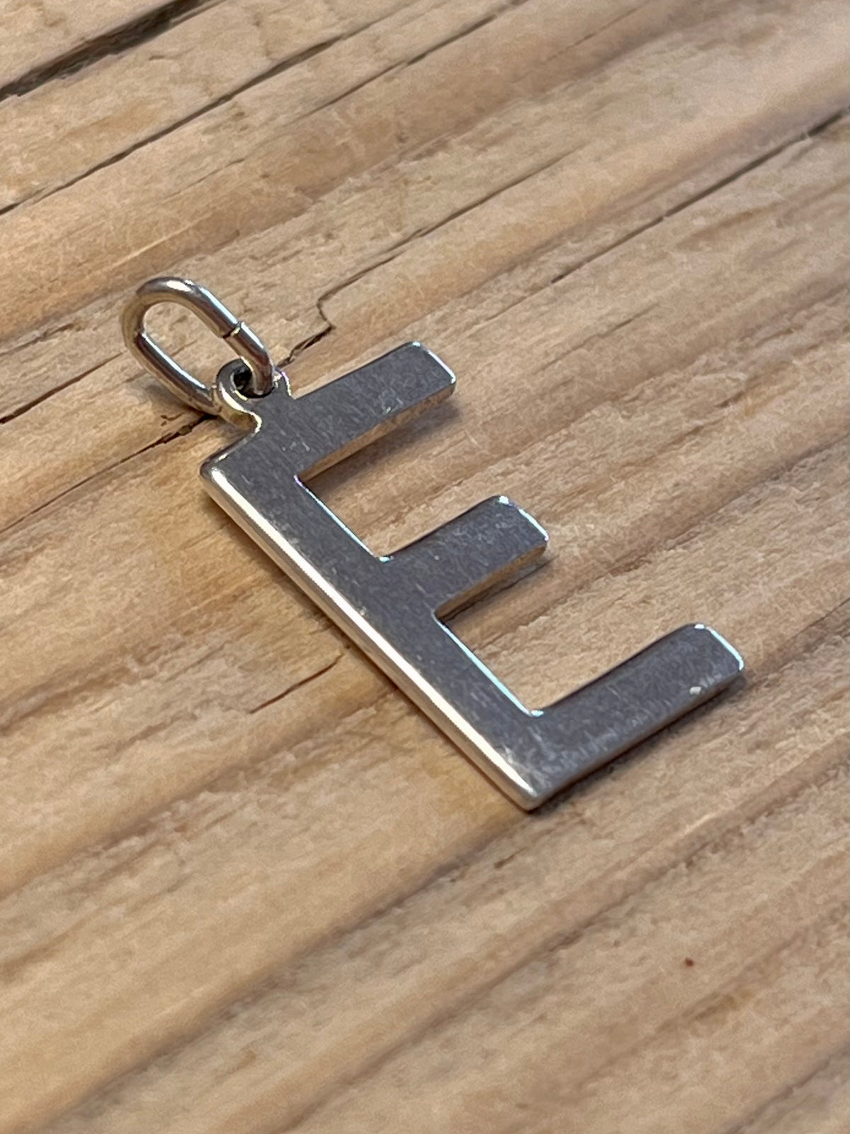 Letter E Initial 925 Sterling Silver Pendant