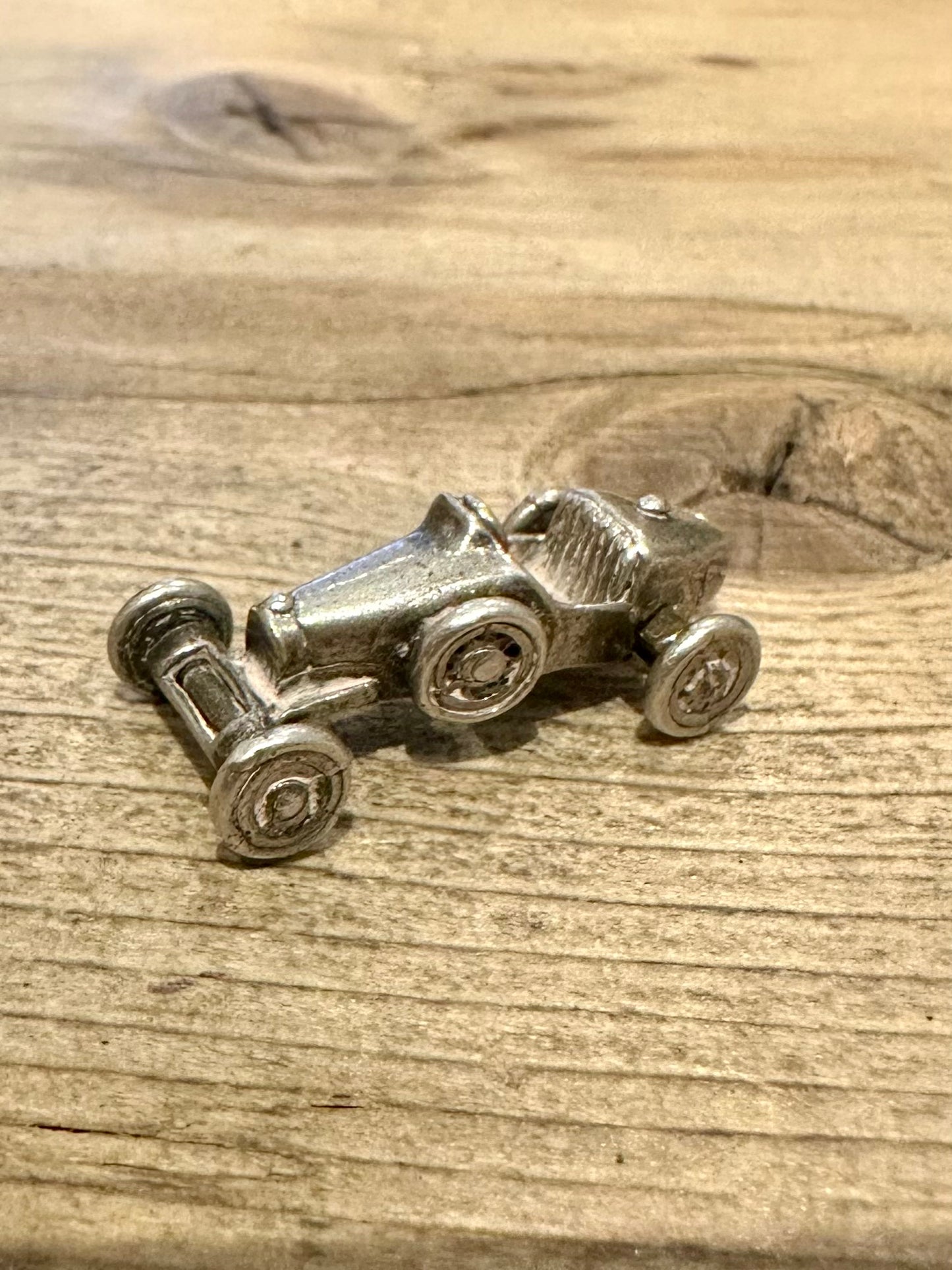 Vintage Race Car 925 Silver Charm Pendant