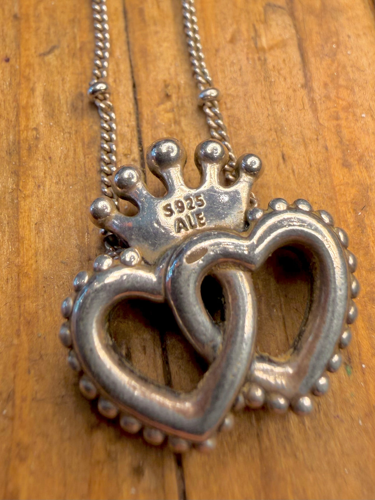 Pandora Regal Hearts United 925 Sterling Silver 15.75 to 18.5 inch Necklace