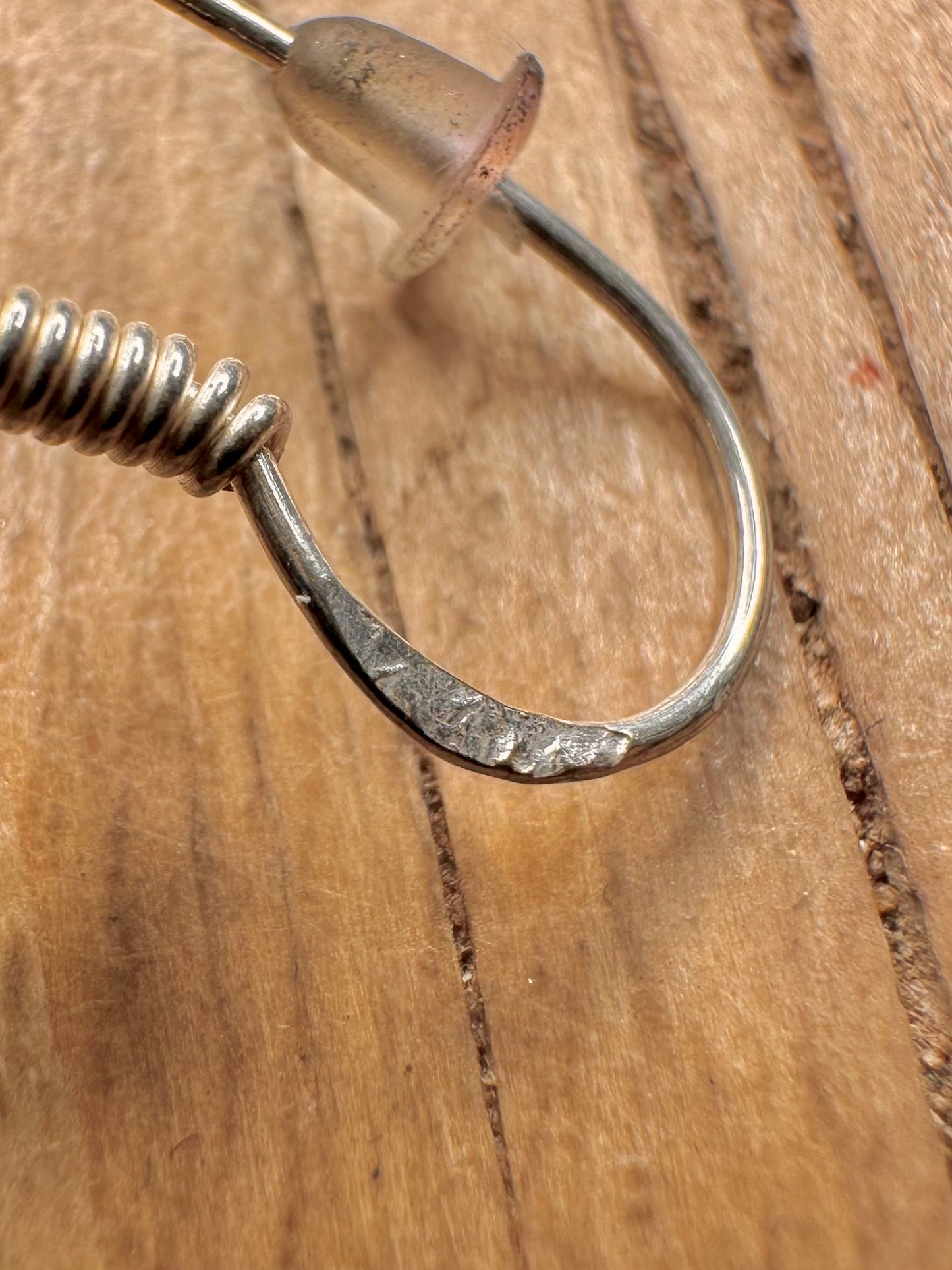 Vintage Purple and Gold Oval 925 Sterling Silver Earrings