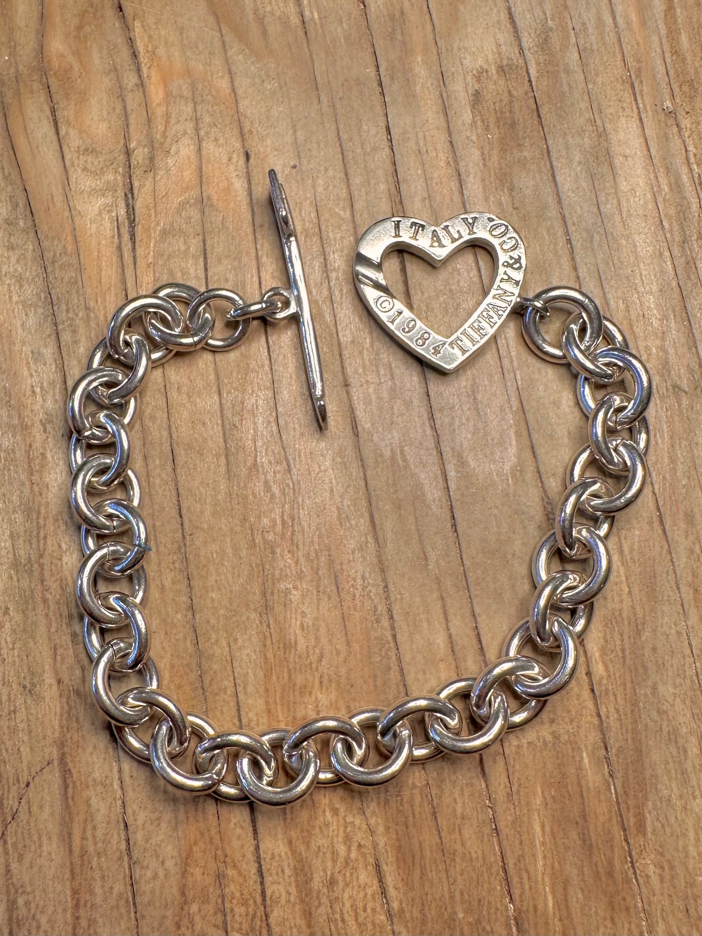 Vintage Tiffany & Co Arrow T Bar Belcher Style 925 Sterling Silver 8 inch Bracelet