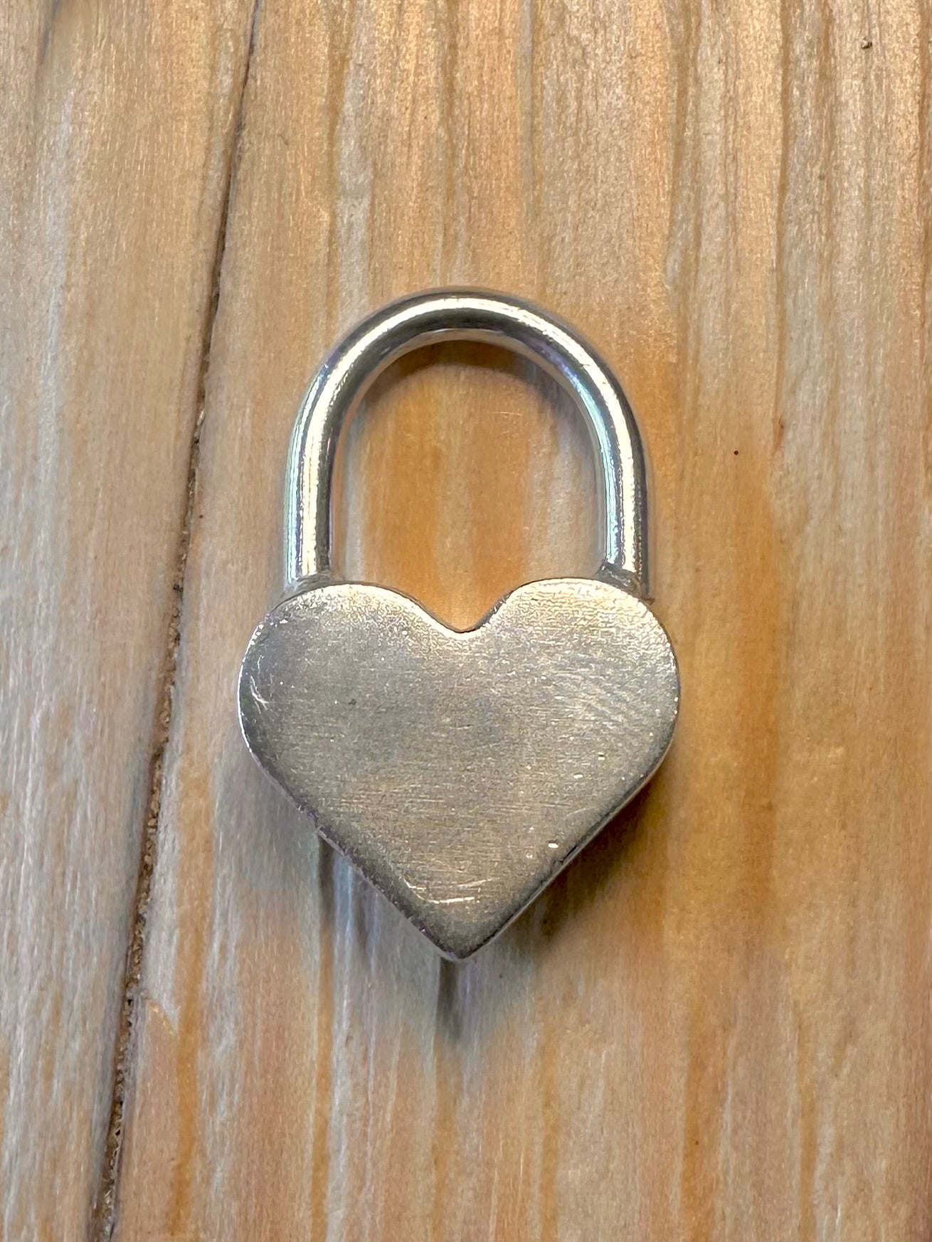 Modern Heart Padlock Style 925 Silver Pendant