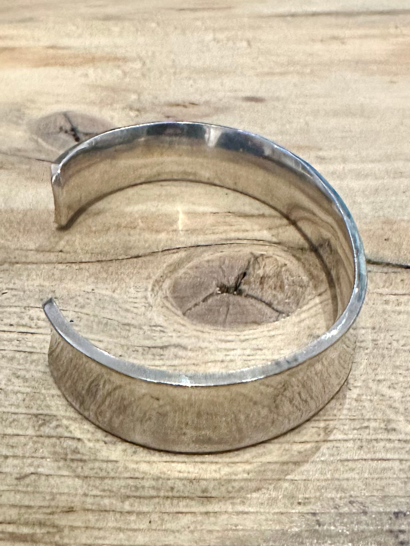 Vintage Concave Heavy Cuff 925 Silver Bangle