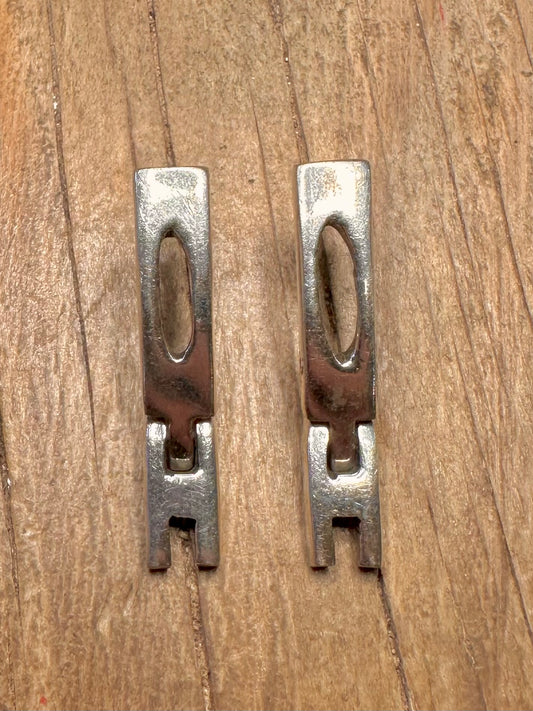 Abstract Articulated Rectangle 925 Sterling Silver Earrings