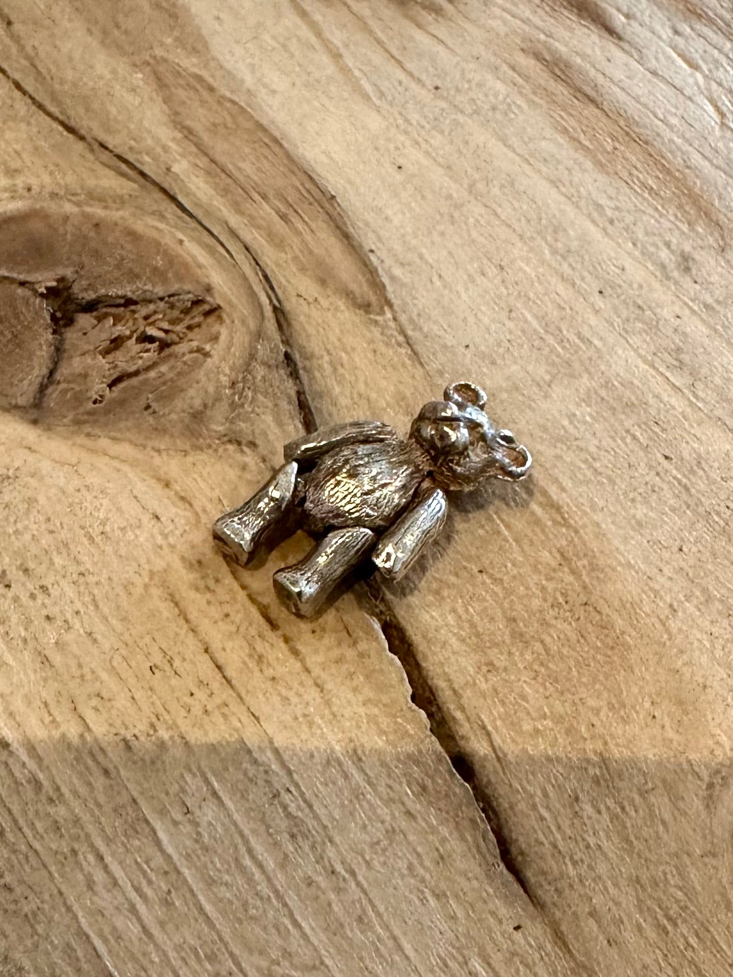 Vintage Articulated Teddy Bear 925 Silver Charm Pendant