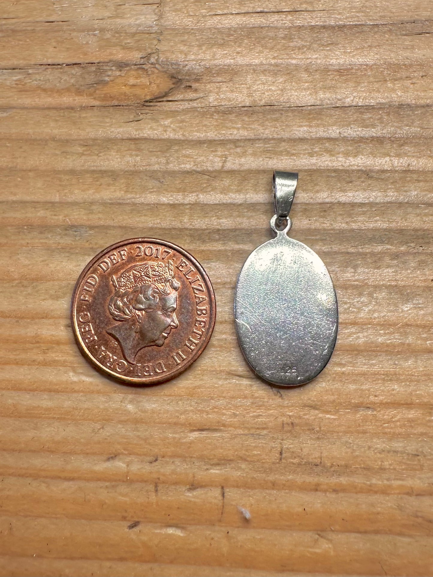 Oval Abalone Inlay 925 Sterling Silver Pendant
