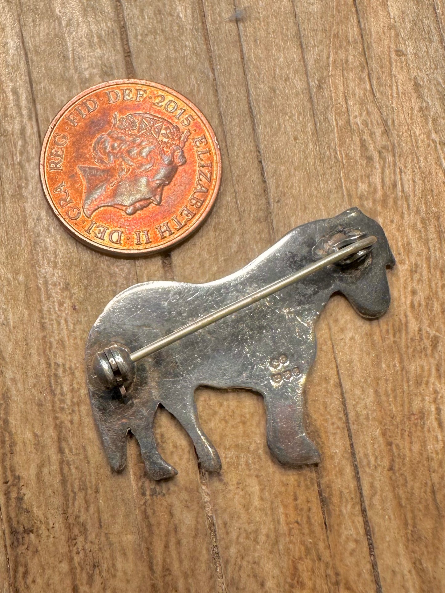Vintage 1973 Shetland Pony 925 Sterling Silver Brooch