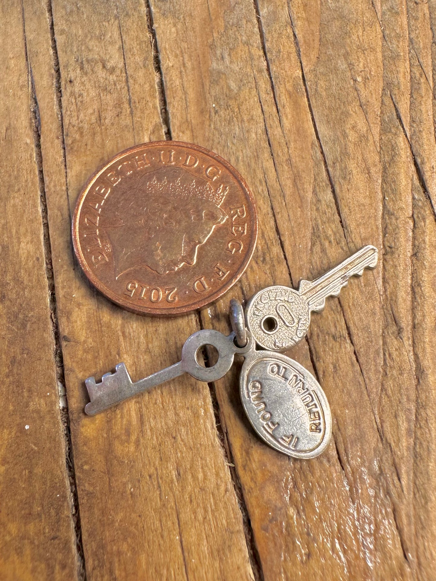 Set of Keys If Found Return To 925 Sterling Silver Charm Pendant