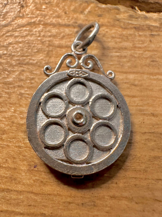 Vintage I Love You Moving Dial 925 Silver Charm Pendant