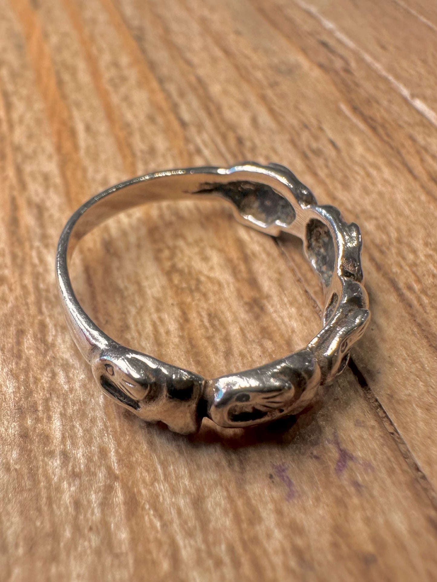 Vintage Elephant 925 Sterling Silver Size L Ring