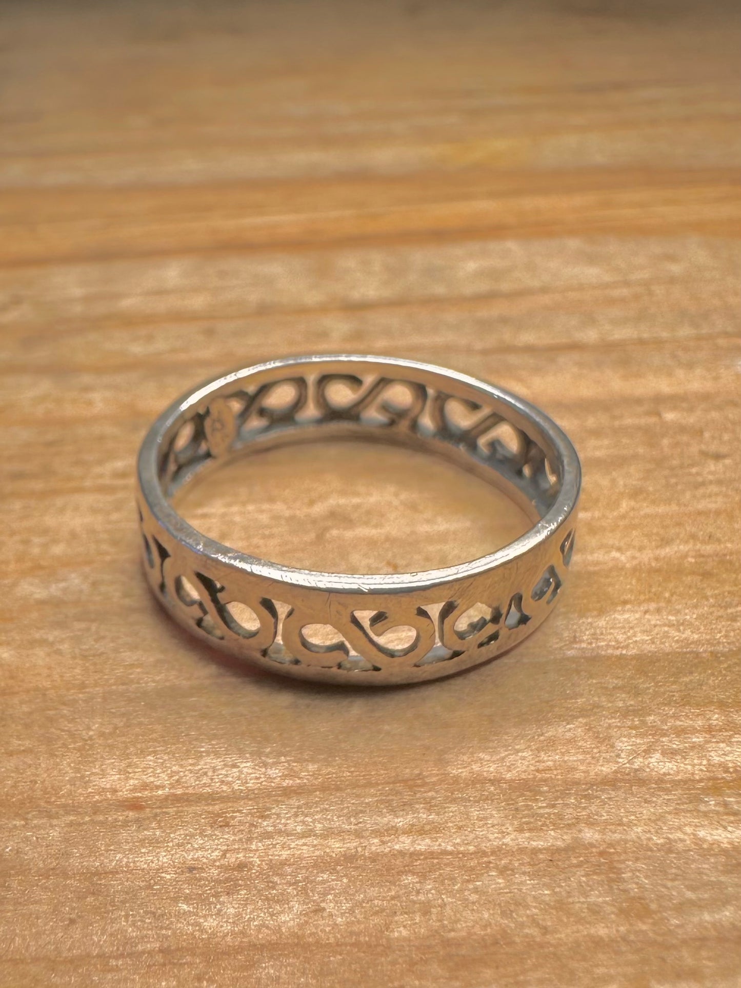 Vintage Infinity Band 925 Sterling Silver Size U1/2 Ring