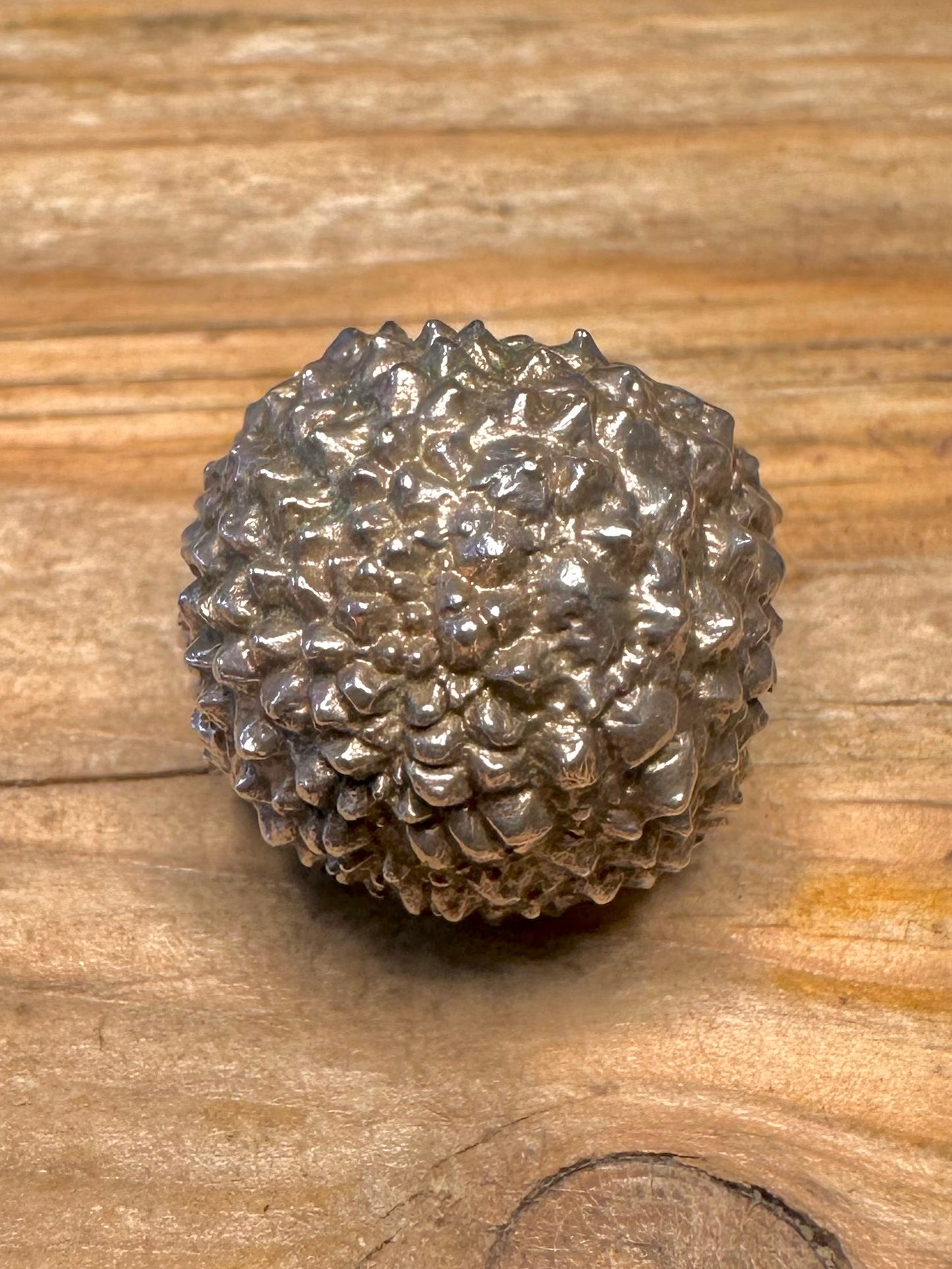 Brutalist 1972 Dome Textured 925 Sterling Silver Size I1/2 Adjustable Ring