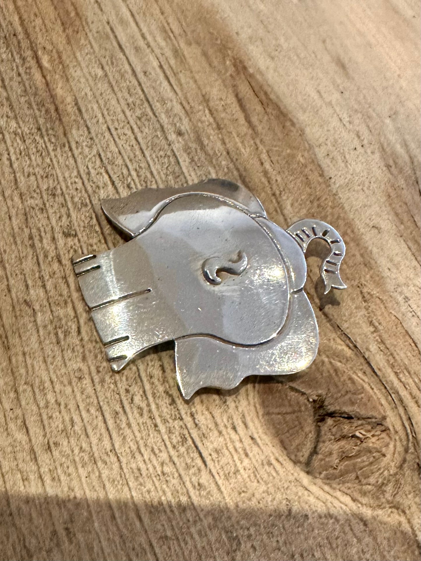 Abstract 1999 Elephant Rear (haha) 925 Silver Brooch