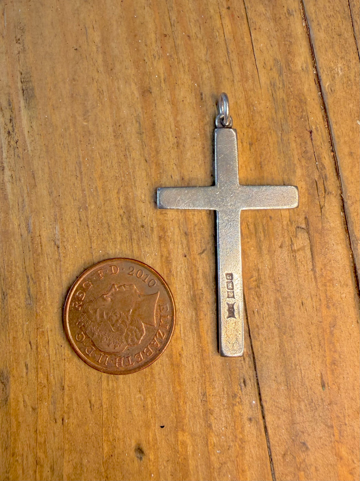 Large Cross 1978 Hallmarked 925 Sterling Silver Pendant