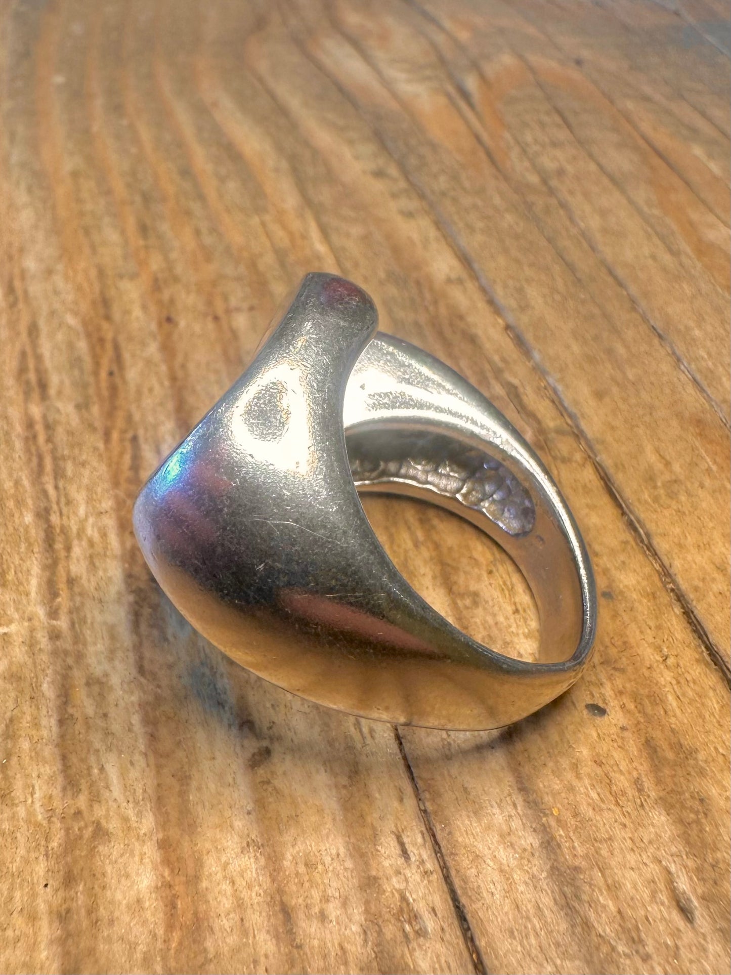 Abstrakter klobiger überlappender Maker Cobi 925 Sterling Silber Größe R Ring