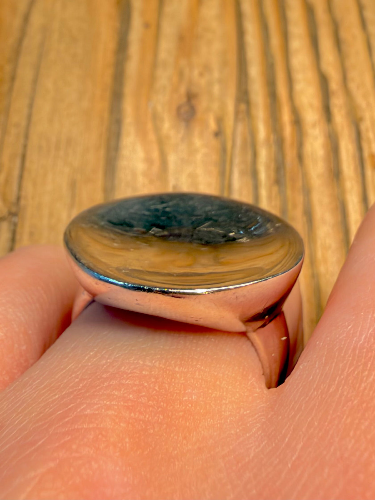 Modernist Disc 925 Sterling Silver Size R1/2 Ring