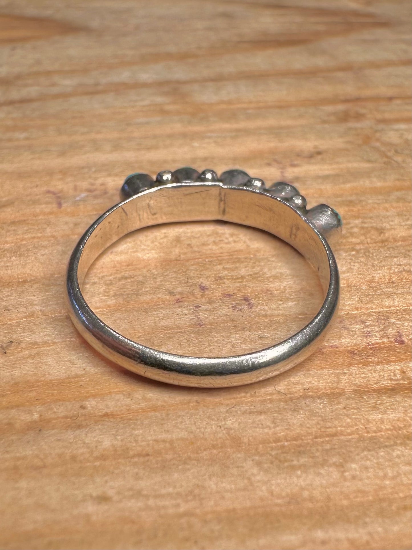 Vintage Turquoise Native American Style 925 Sterling Silver Size Q Ring