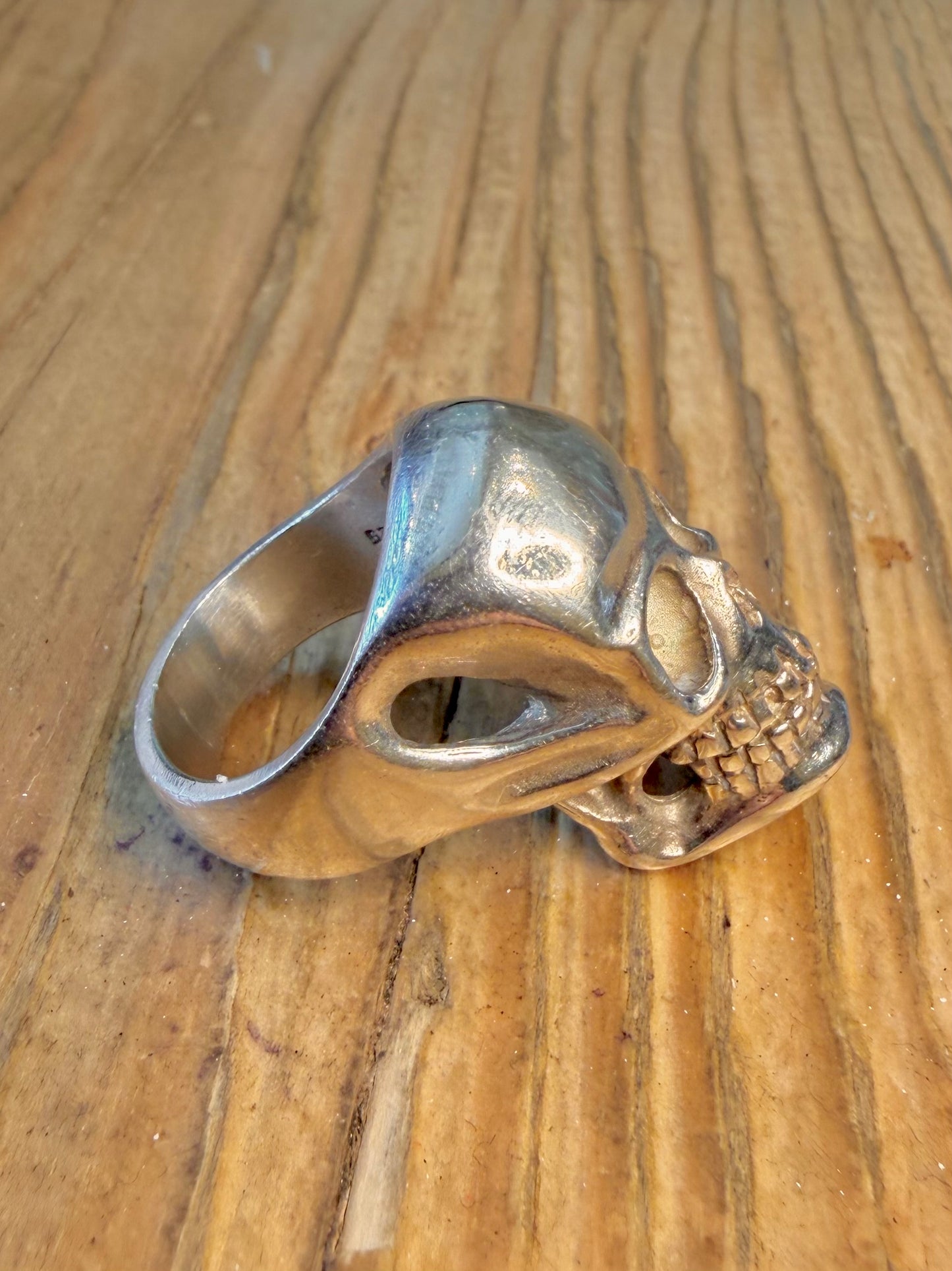 Heavy Skull 925 Sterling Silver Size O Ring