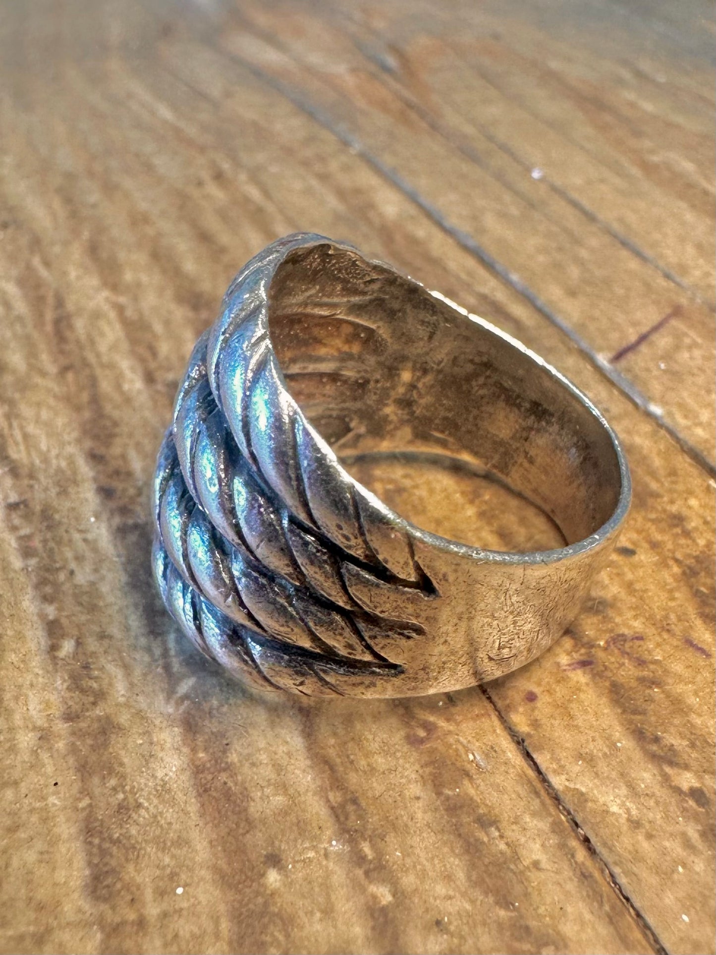 Dome 1991 Rope Design 925 Sterling Silver Size S Ring