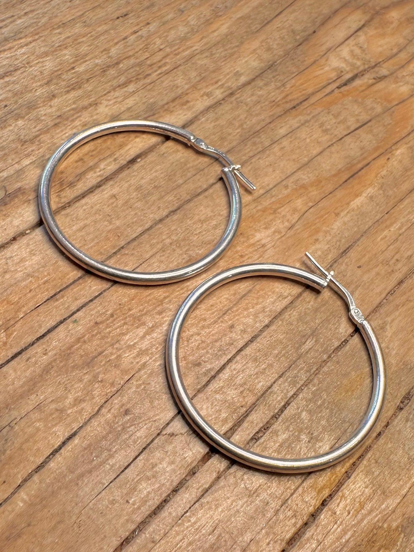 Modern Hoops 925 Sterling Silver Earrings