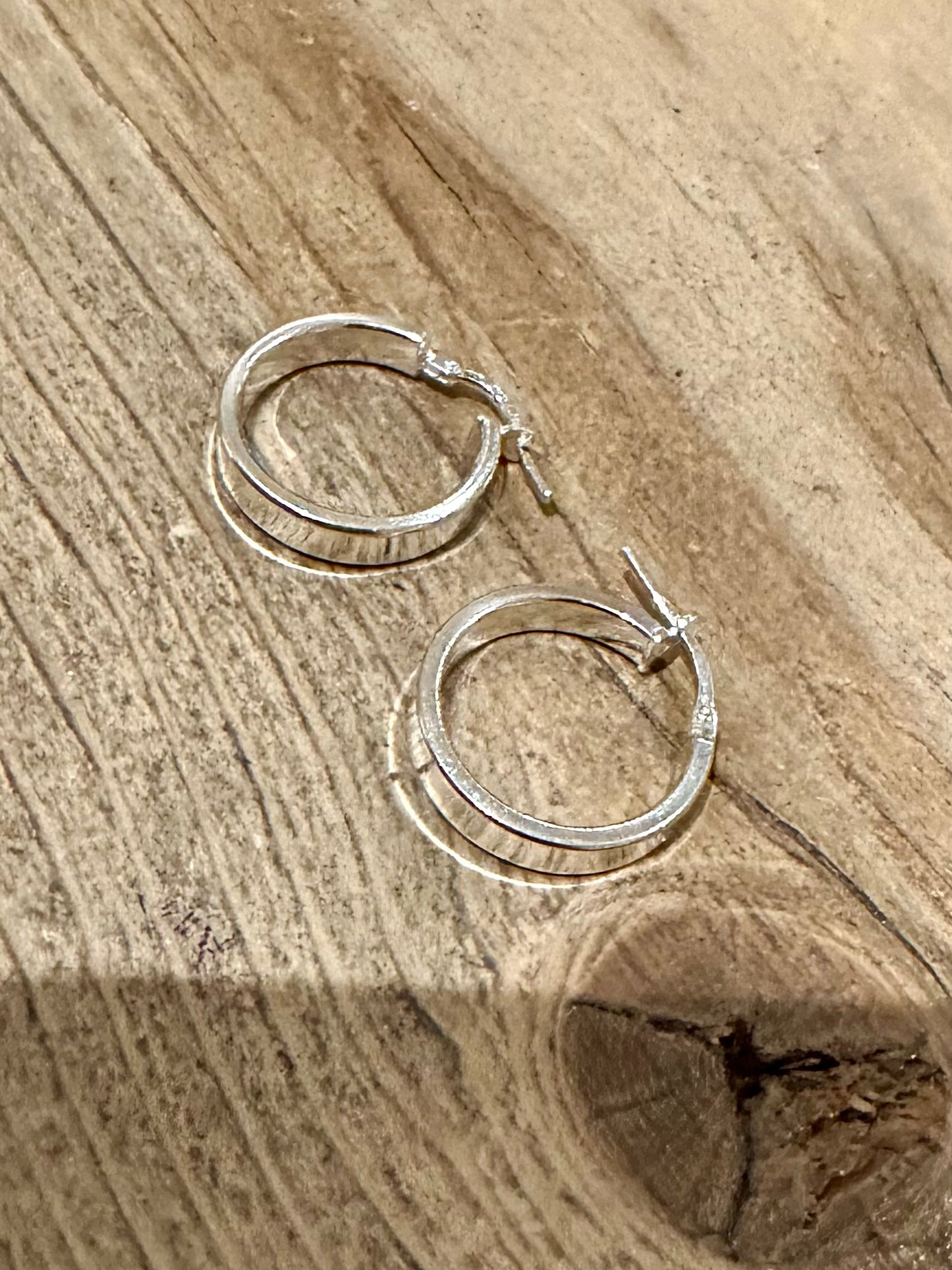 Modern Chunky Hoop Italy 925 Silver Earrings