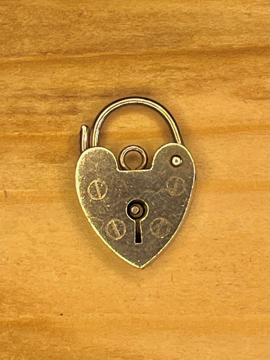 Heart Padlock 1973 London Maker LC 925 Sterling Silver Pendant