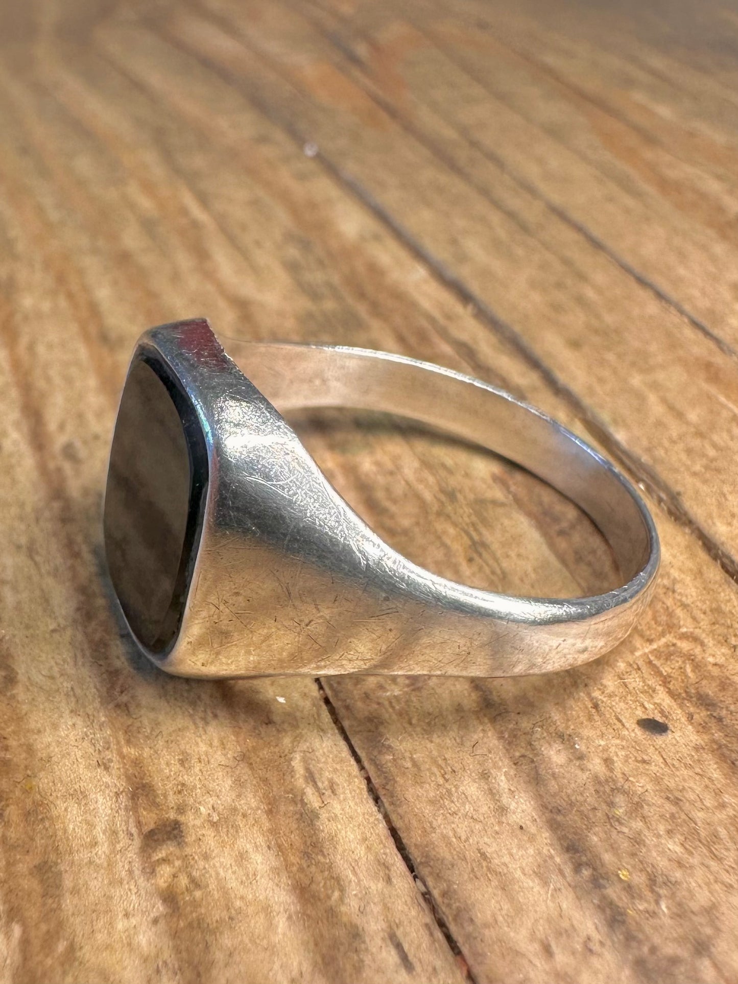 Onyx Square Signet 925 Sterling Silver Size V Ring