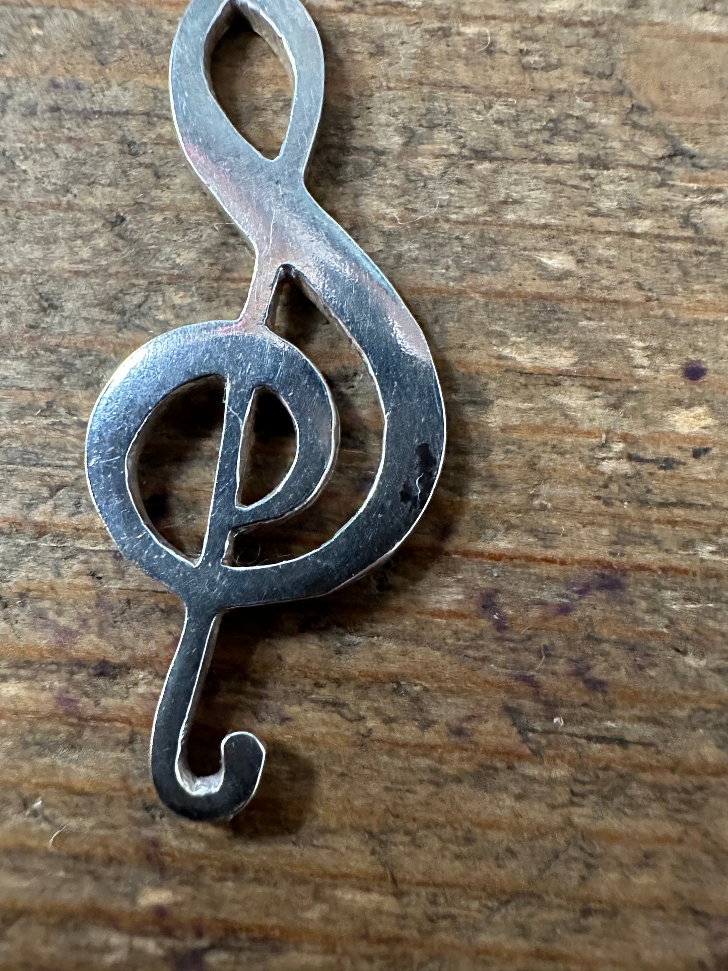 Vintage Music Note 925 Silver Pendant