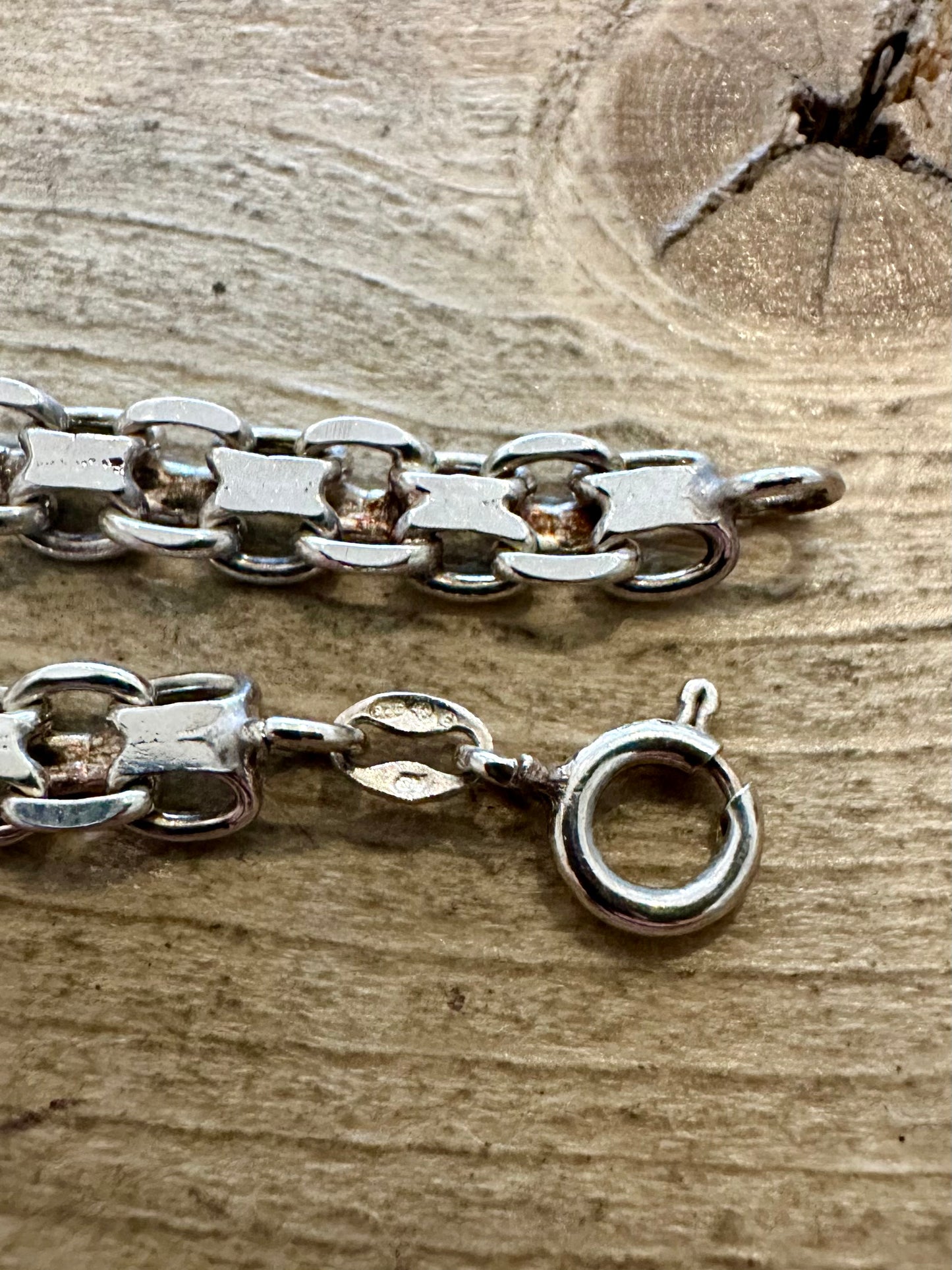 Vintage 1979 Unique Chain 925 Silver 7.2 inch Bracelet