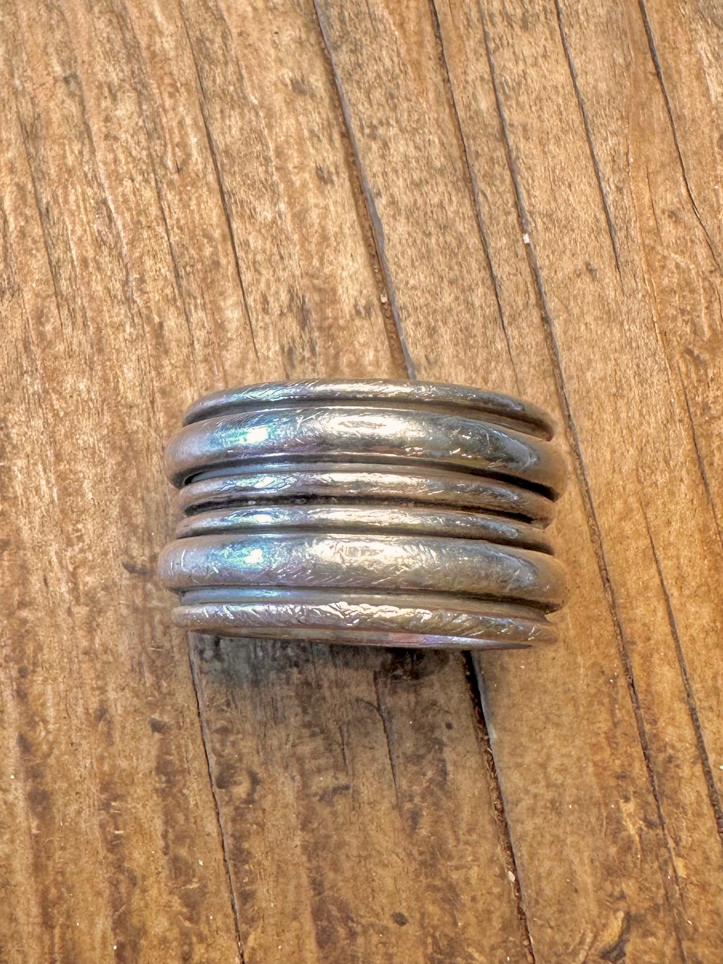 Chunky Double Spinner 925 Sterling Silver Size X Ring