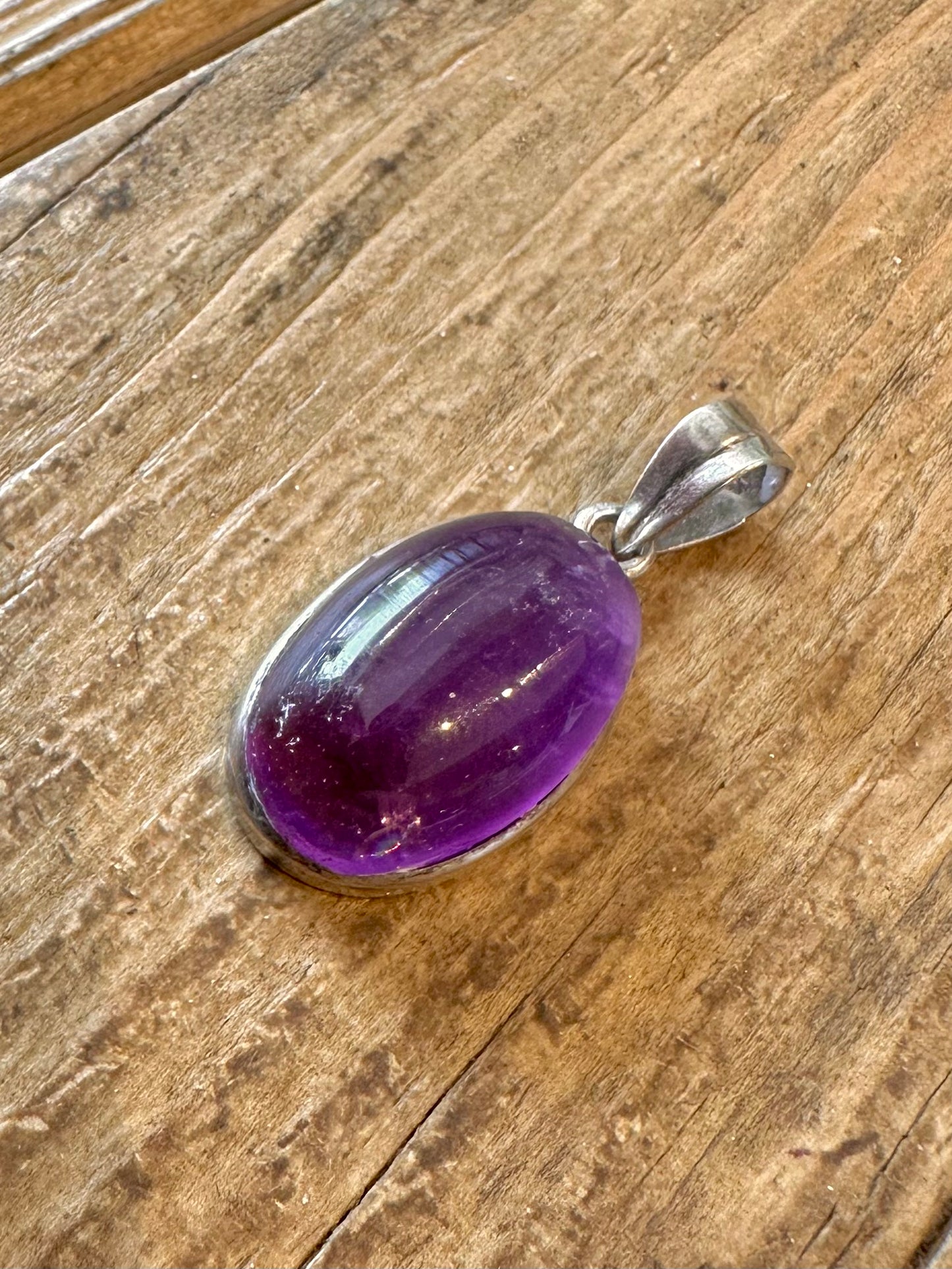 Amethyst Oval 925 Sterling Silver Pendant