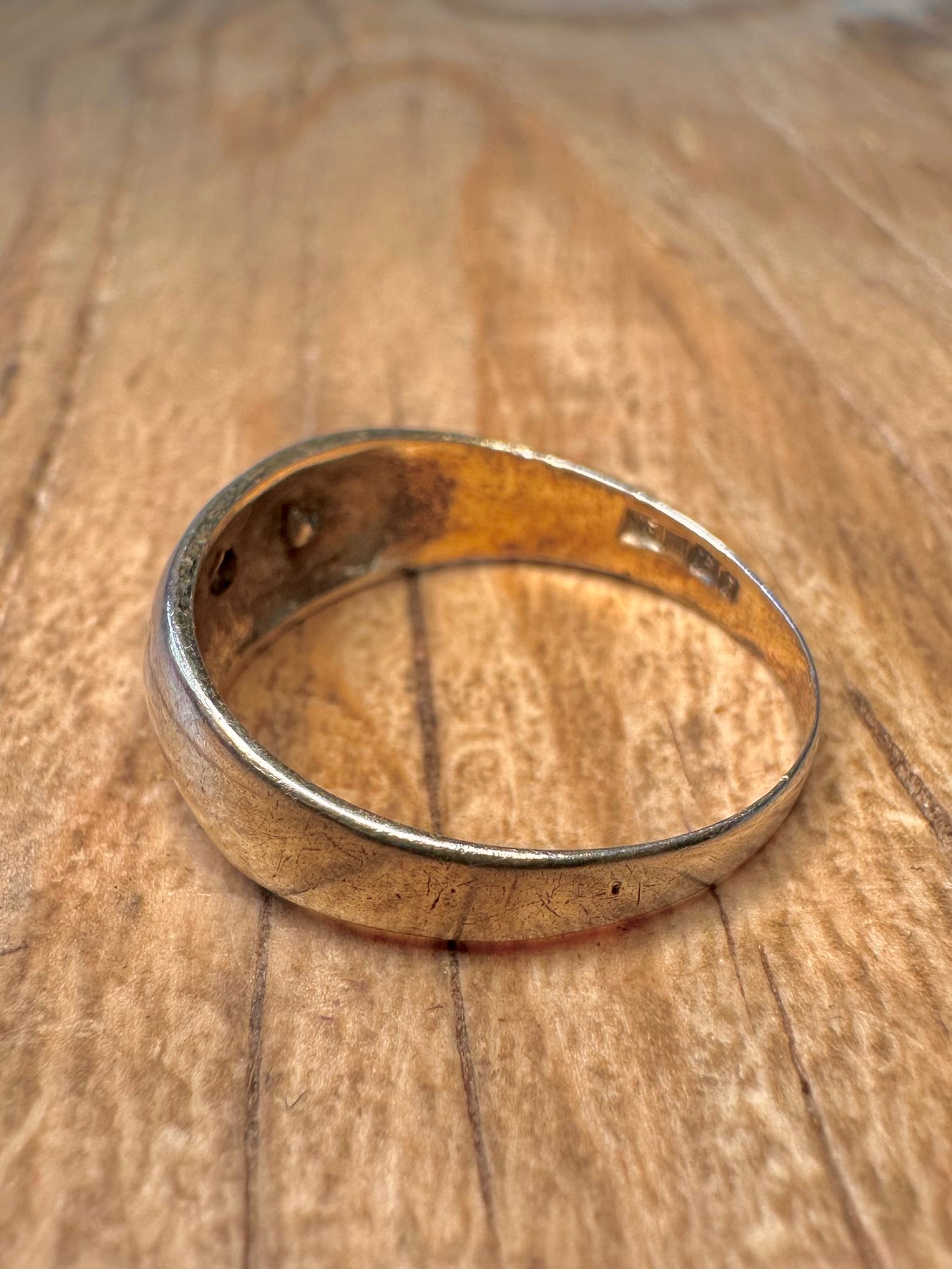 Vintage 1980 Gypsy Style Dark Blue Stone 925 Sterling Silver Size Q Ring