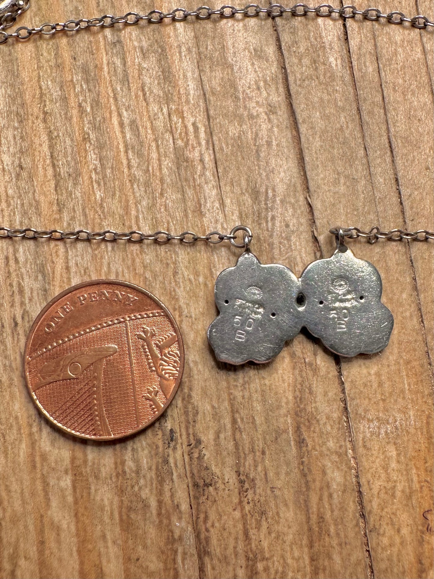 Vintage Georg Jensen Double Leaf 50B Denmark 925 Sterling Silver Necklace