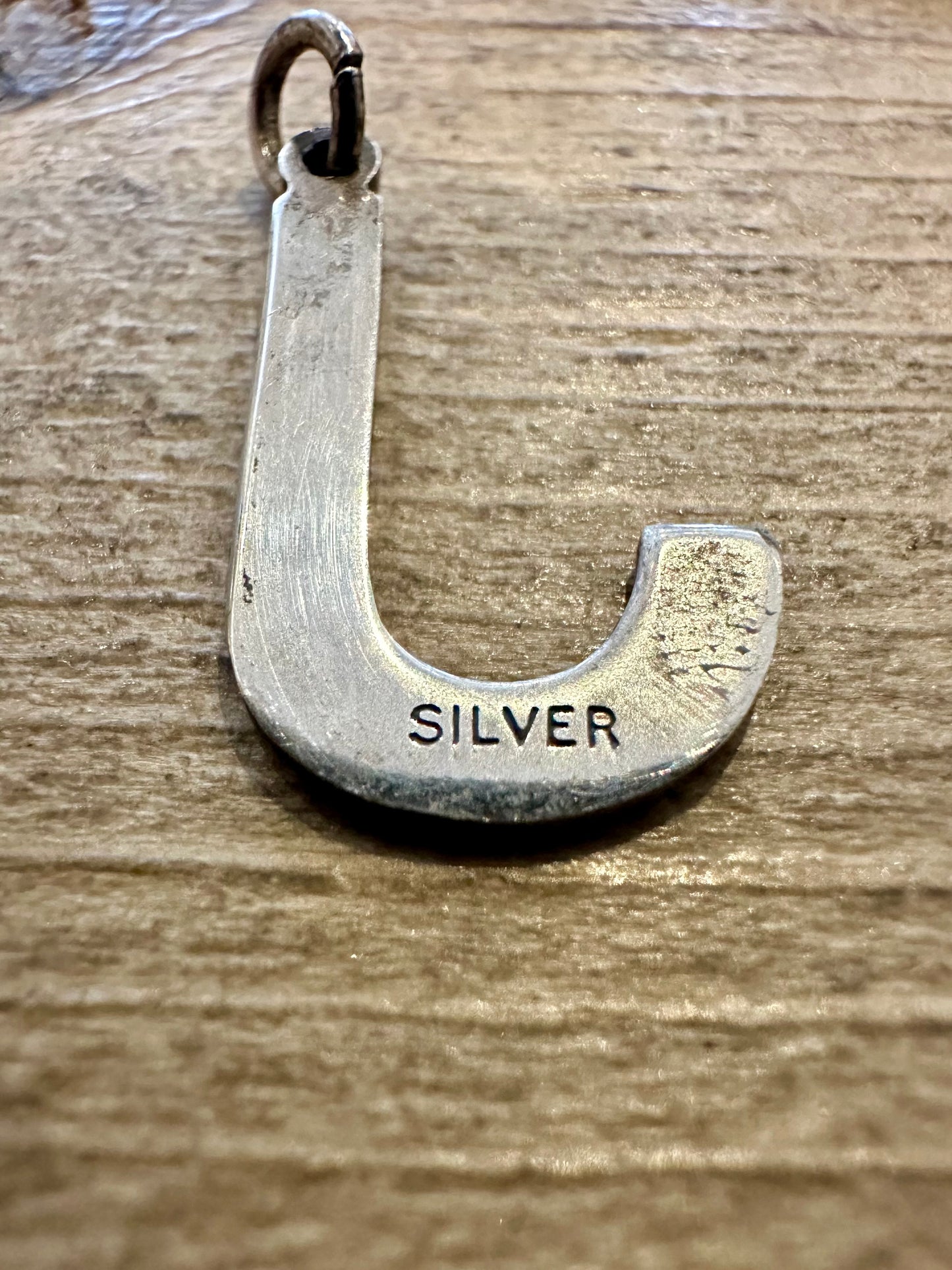 Vintage Letter J 925 Silver Pendant