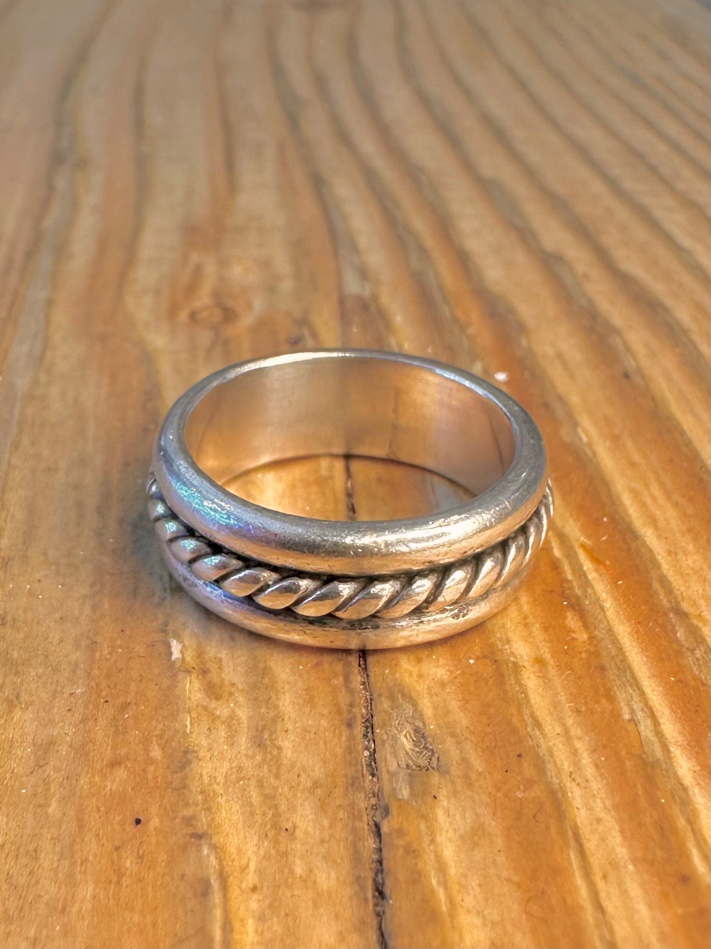 Twisted Centre Band 875 Silver Size J Ring