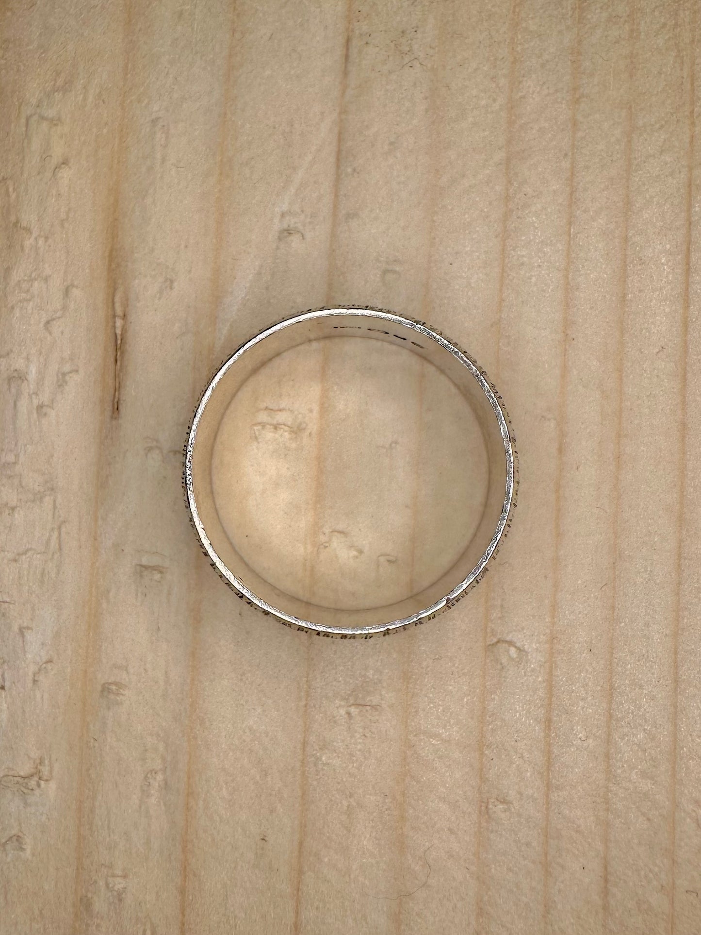 Chunky 1978 Bark Effect Band 925 Sterling Silver Size X Ring